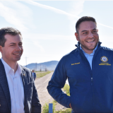Transportation Secretary Pete Buttigieg and U.S. Rep. Gabe Vasquez. Courtesy/Rep. Vasquez