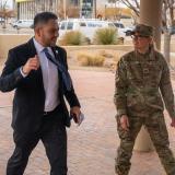 Rep Gabe Vasquez with service member 